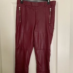 Express faux leather leggings, burgundy size m